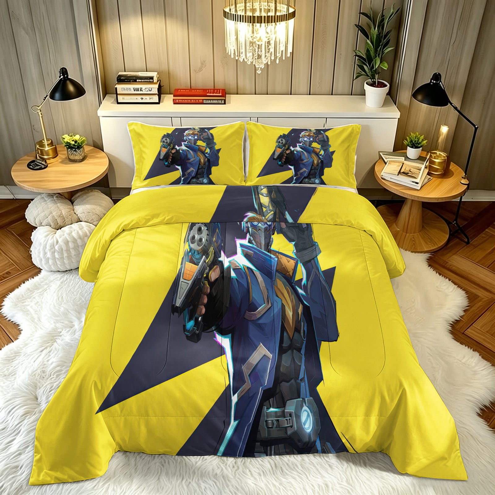 ‌Marvel Rivals Star Lord Comforter Pillowcase Sets Blanket All Season Reversible Quilted Duvet