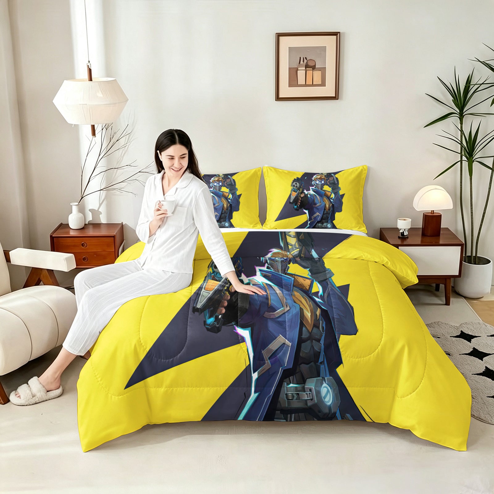 ‌Marvel Rivals Star Lord Comforter Pillowcase Sets Blanket All Season Reversible Quilted Duvet