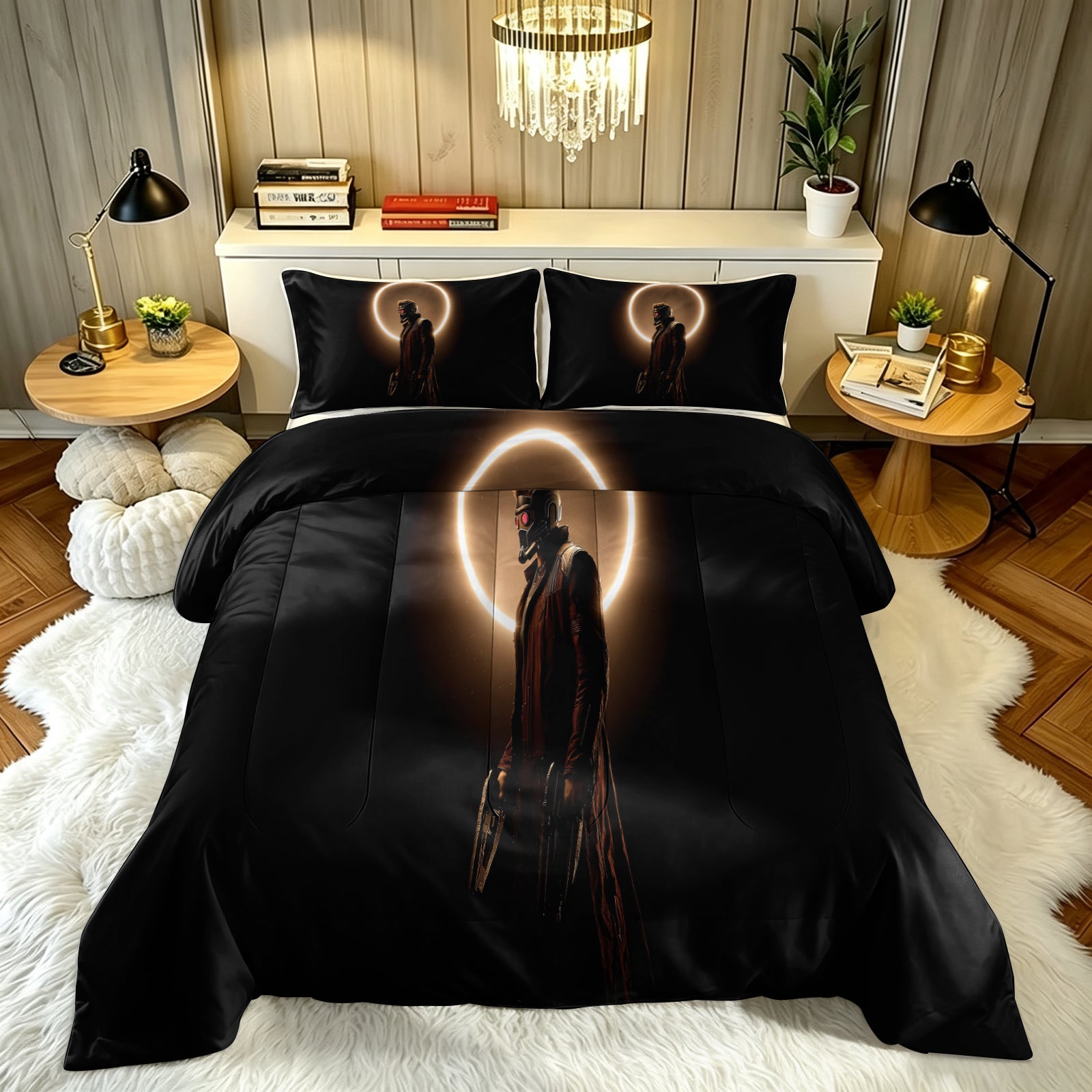 ‌Marvel Rivals Star Lord Comforter Pillowcase Sets Blanket All Season Reversible Quilted Duvet