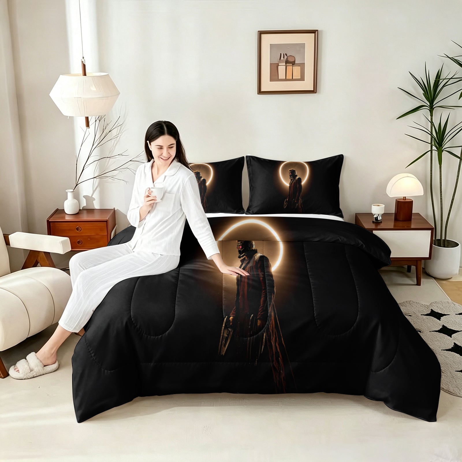 ‌Marvel Rivals Star Lord Comforter Pillowcase Sets Blanket All Season Reversible Quilted Duvet