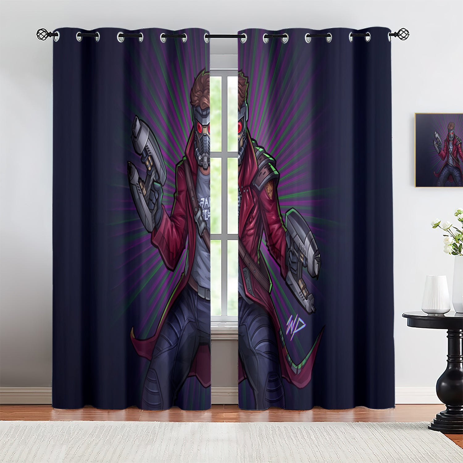 Marvel Rivals Star Lord Blackout Curtains Drapes For Window Treatment Set
