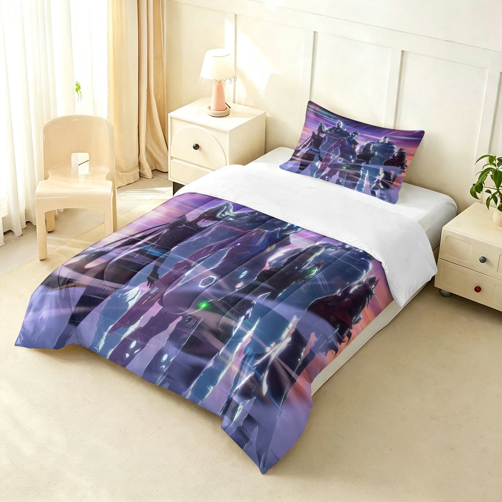 ‌Marvel Rivals Star Lord Comforter Pillowcase Sets Blanket All Season Reversible Quilted Duvet