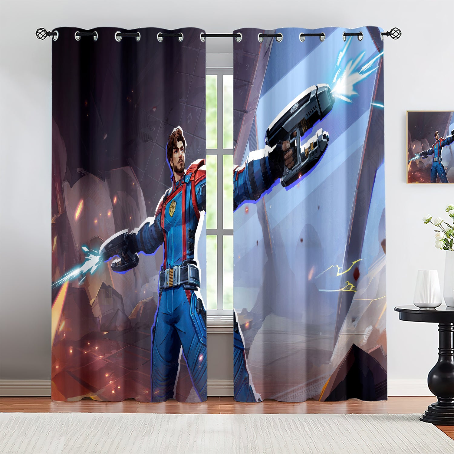 Marvel Rivals Star Lord Blackout Curtains Drapes For Window Treatment Set