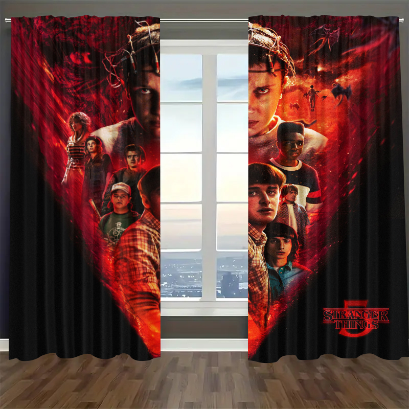 Strangers Thing Blackout Curtains Drapes For Window Treatment Set