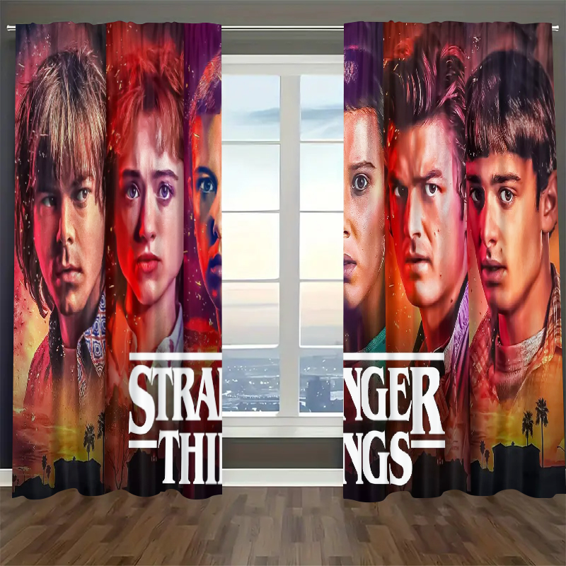 Strangers Thing Blackout Curtains Drapes For Window Treatment Set