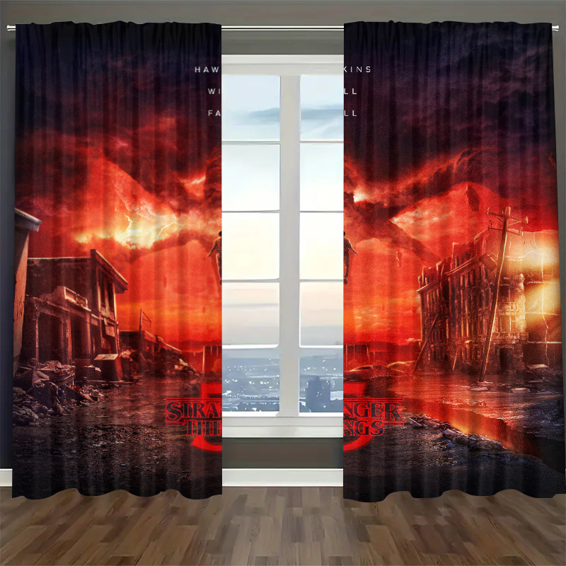 Strangers Thing Blackout Curtains Drapes For Window Treatment Set
