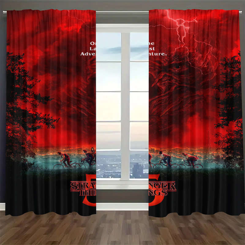 Strangers Thing Blackout Curtains Drapes For Window Treatment Set