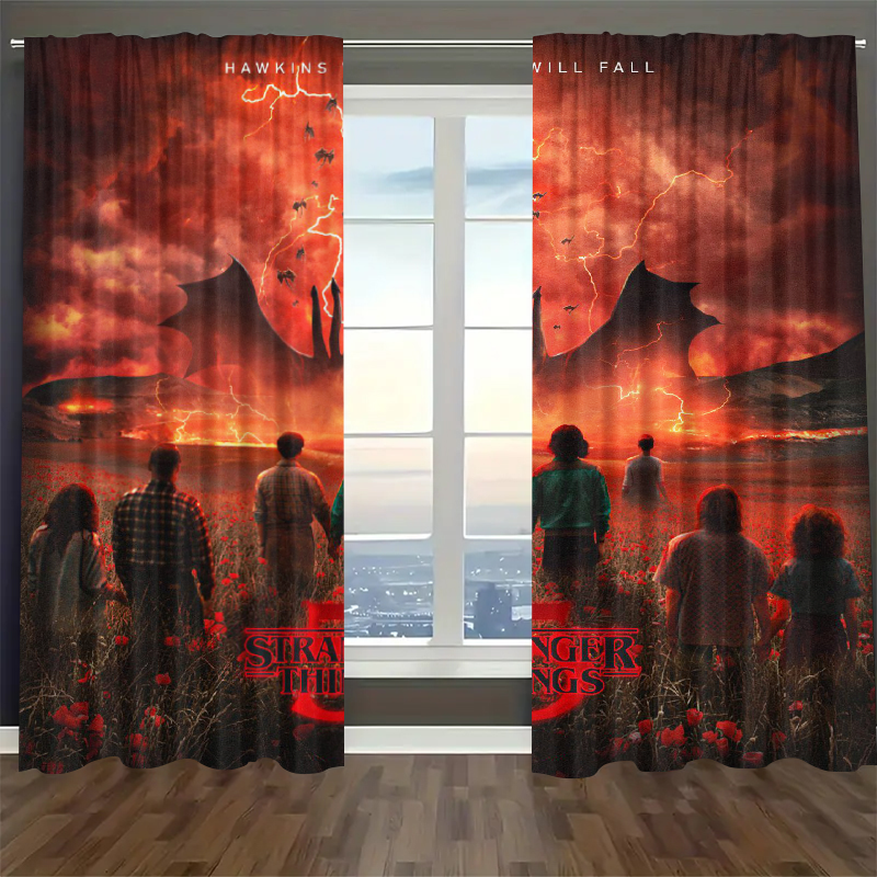 Strangers Thing Blackout Curtains Drapes For Window Treatment Set