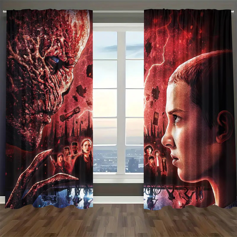 Strangers Thing Blackout Curtains Drapes For Window Treatment Set