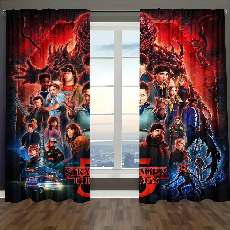 Strangers Thing Blackout Curtains Drapes For Window Treatment Set