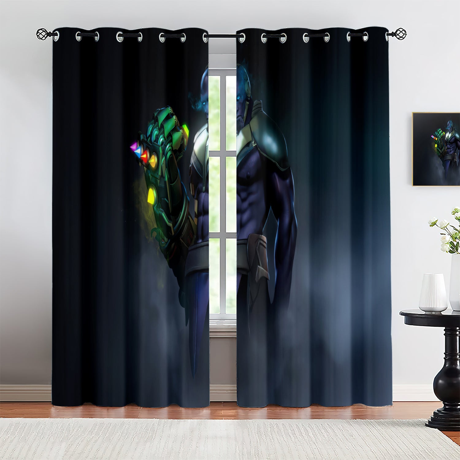 Marvel Rivals Thanos Blackout Curtains Drapes For Window Treatment Set