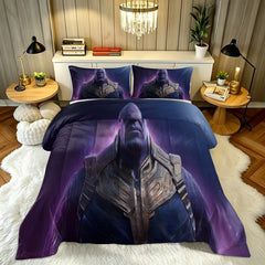 ‌Marvel Rivals Thanos Comforter Pillowcase Sets Blanket All Season Reversible Quilted Duvet