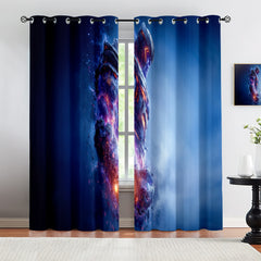 Marvel Rivals Thanos Blackout Curtains Drapes For Window Treatment Set