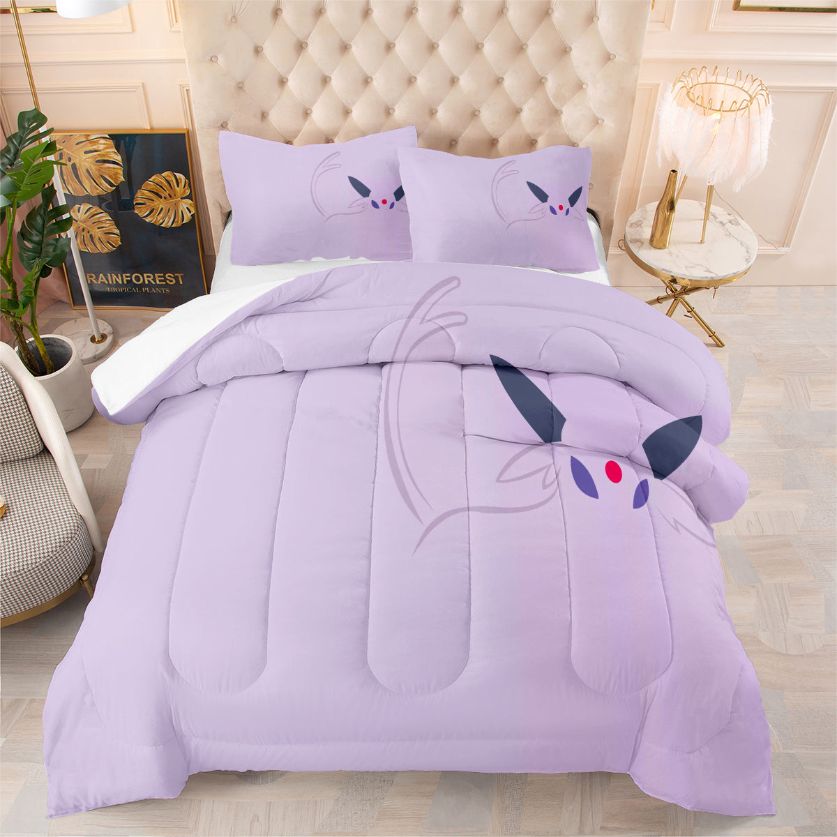 Pokemon Umbreon Comforter Pillowcase Sets Blanket All Season Reversible Quilted Duvet
