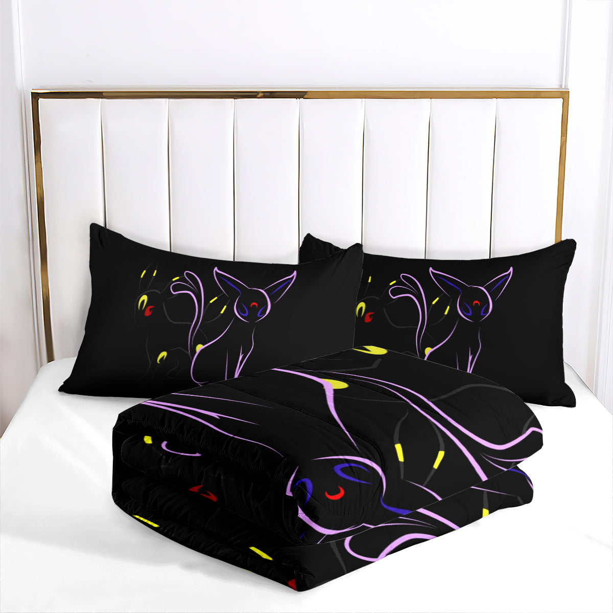 Pokemon Umbreon Comforter Pillowcase Sets Blanket All Season Reversible Quilted Duvet