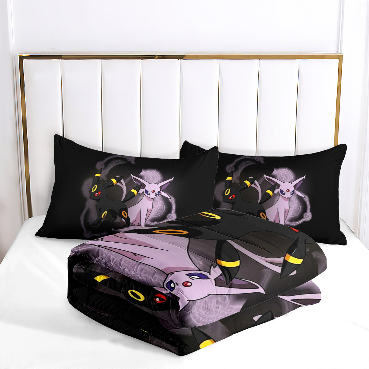 Pokemon Umbreon Comforter Pillowcase Sets Blanket All Season Reversible Quilted Duvet