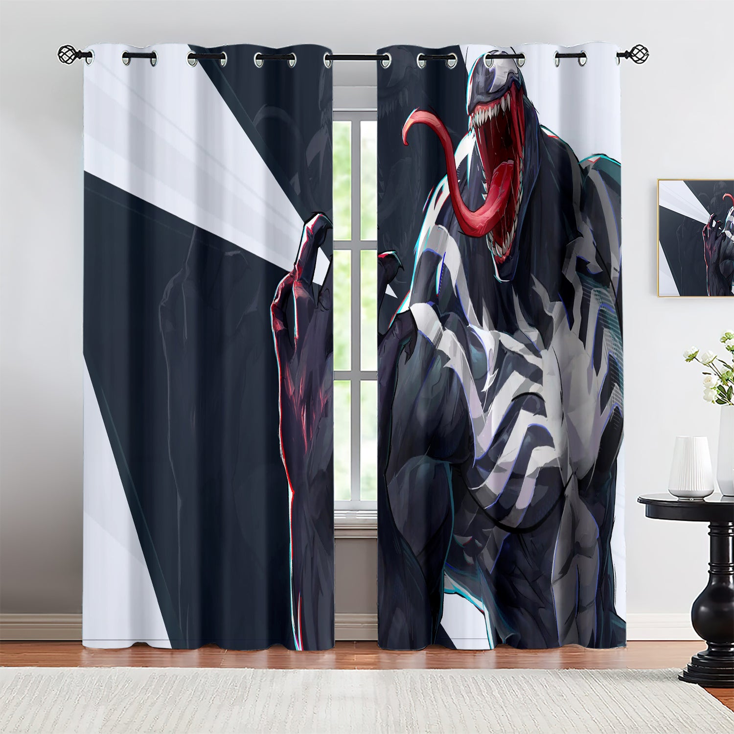 Marvel Rivals Venom Blackout Curtains Drapes For Window Treatment Set