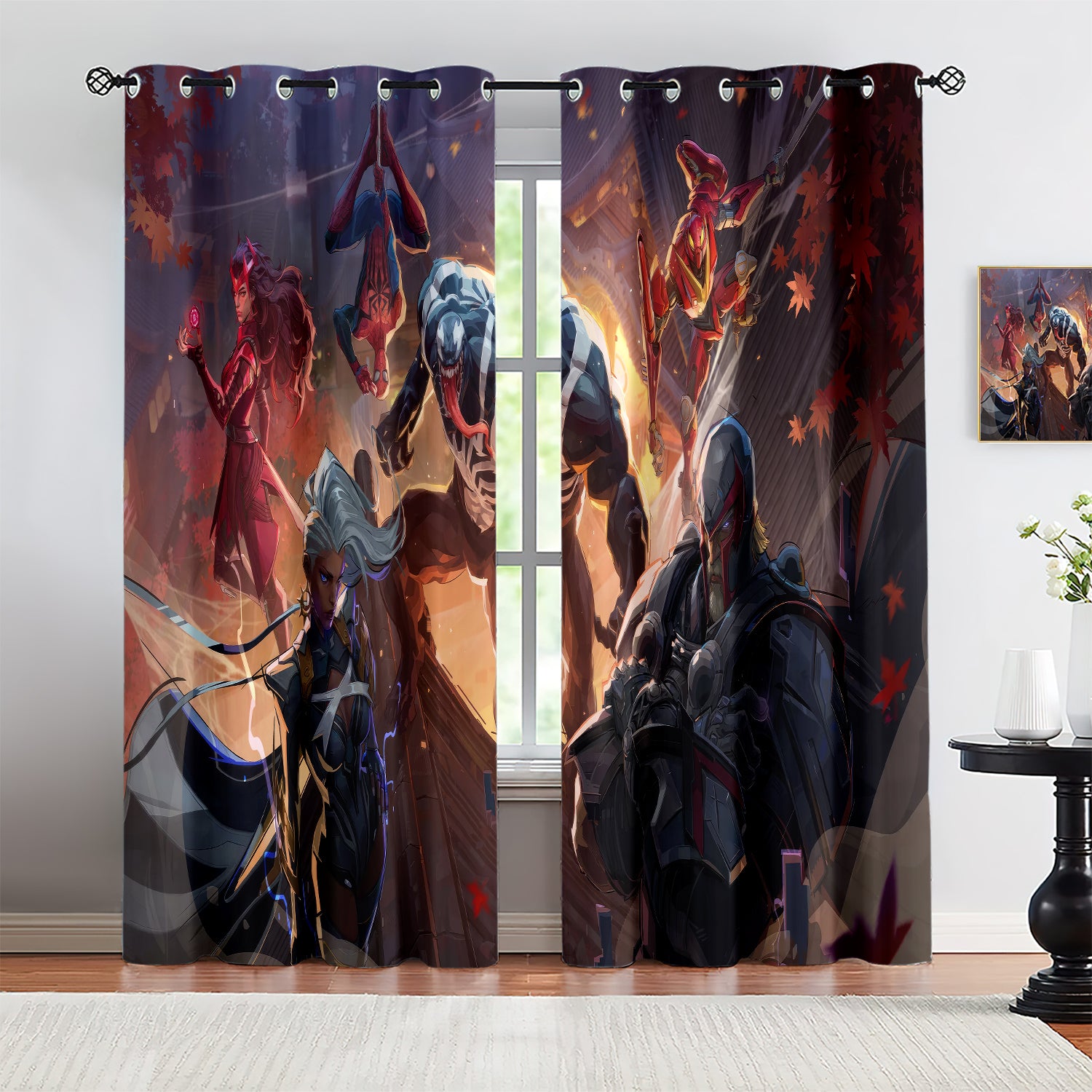 Marvel Rivals Venom Blackout Curtains Drapes For Window Treatment Set