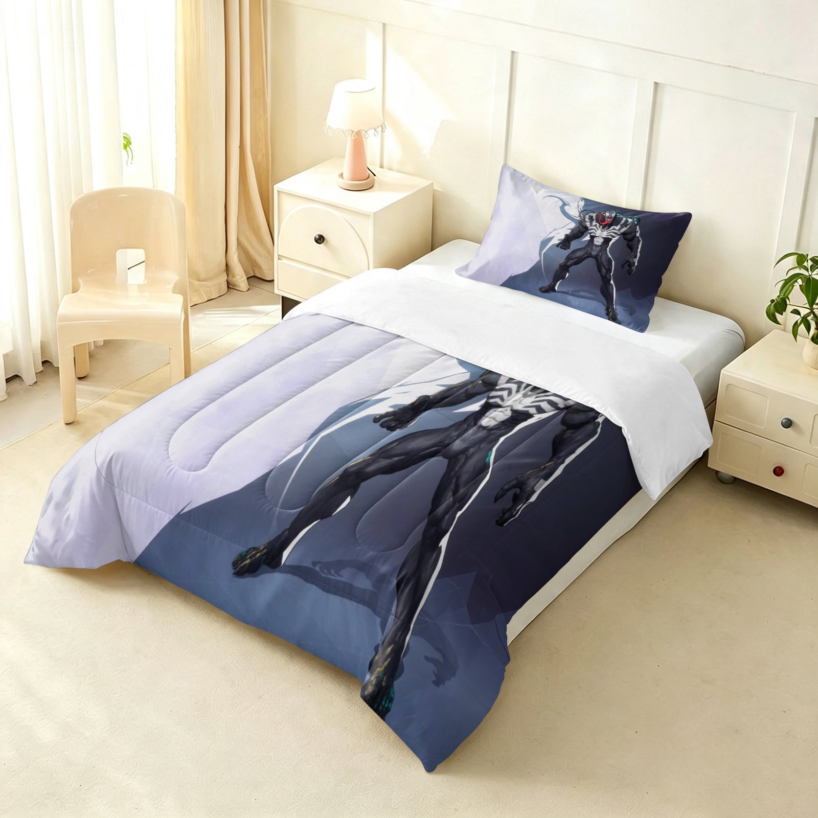 ‌Marvel Rivals Venom Comforter Pillowcase Sets Blanket All Season Reversible Quilted Duvet