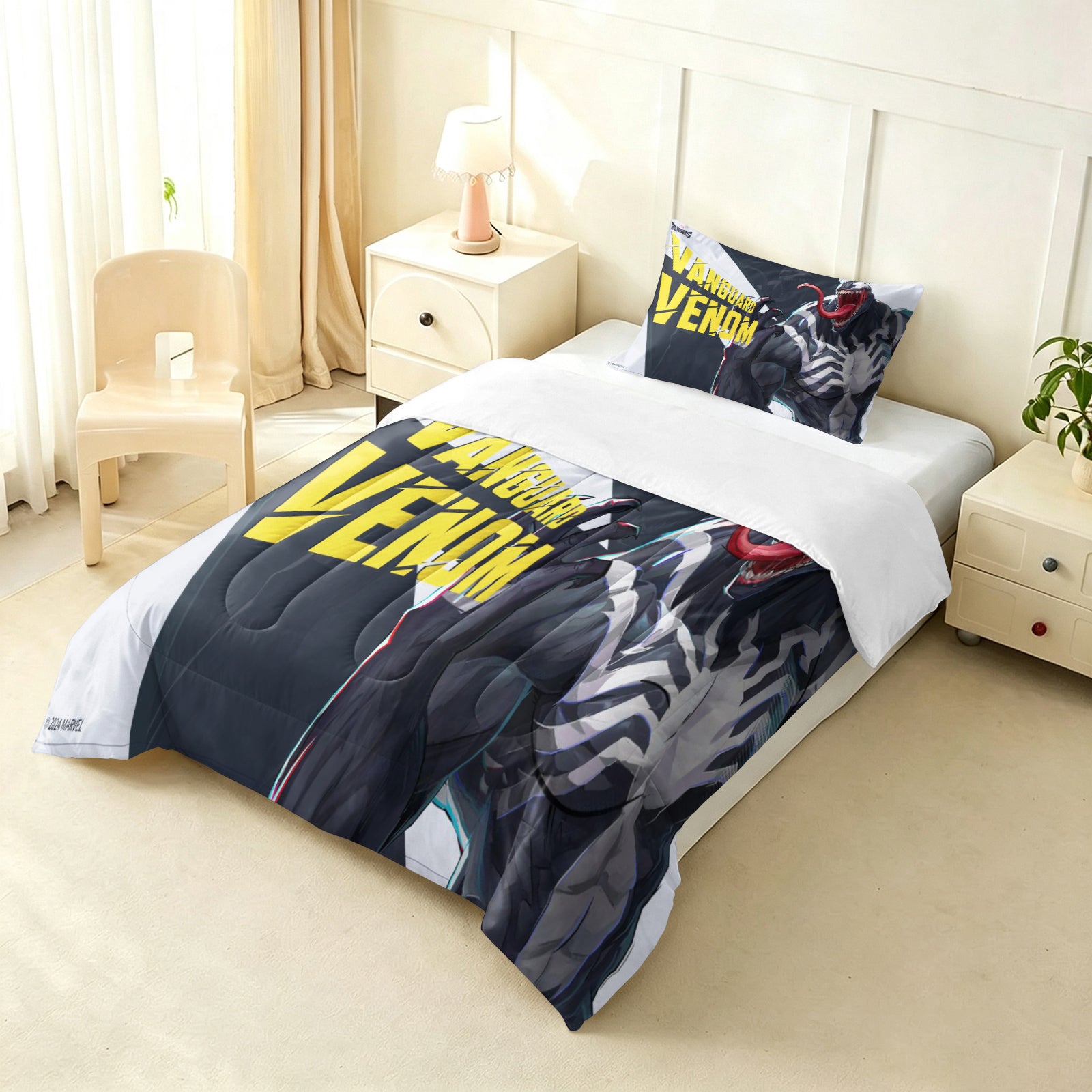 ‌Marvel Rivals Venom Comforter Pillowcase Sets Blanket All Season Reversible Quilted Duvet