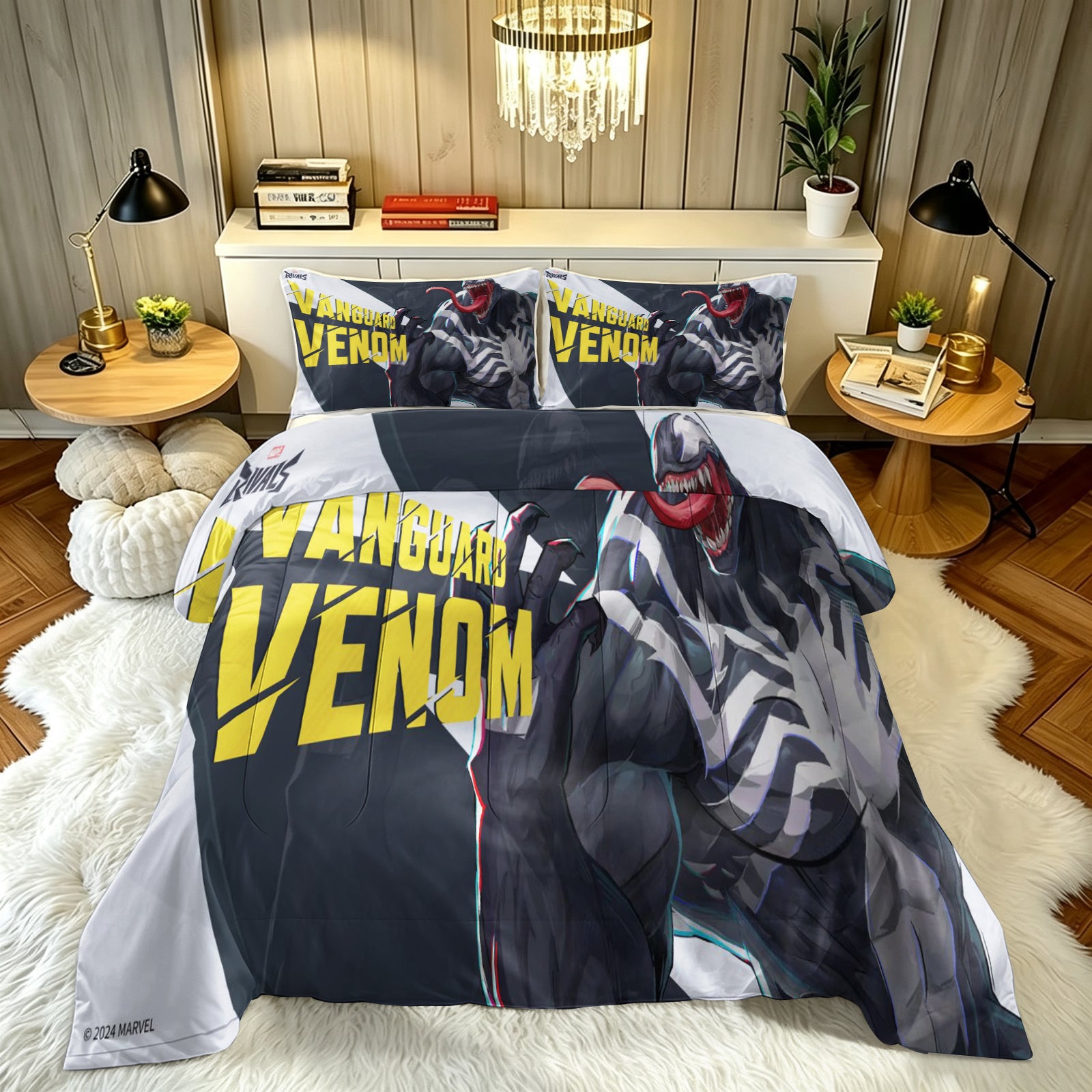‌Marvel Rivals Venom Comforter Pillowcase Sets Blanket All Season Reversible Quilted Duvet
