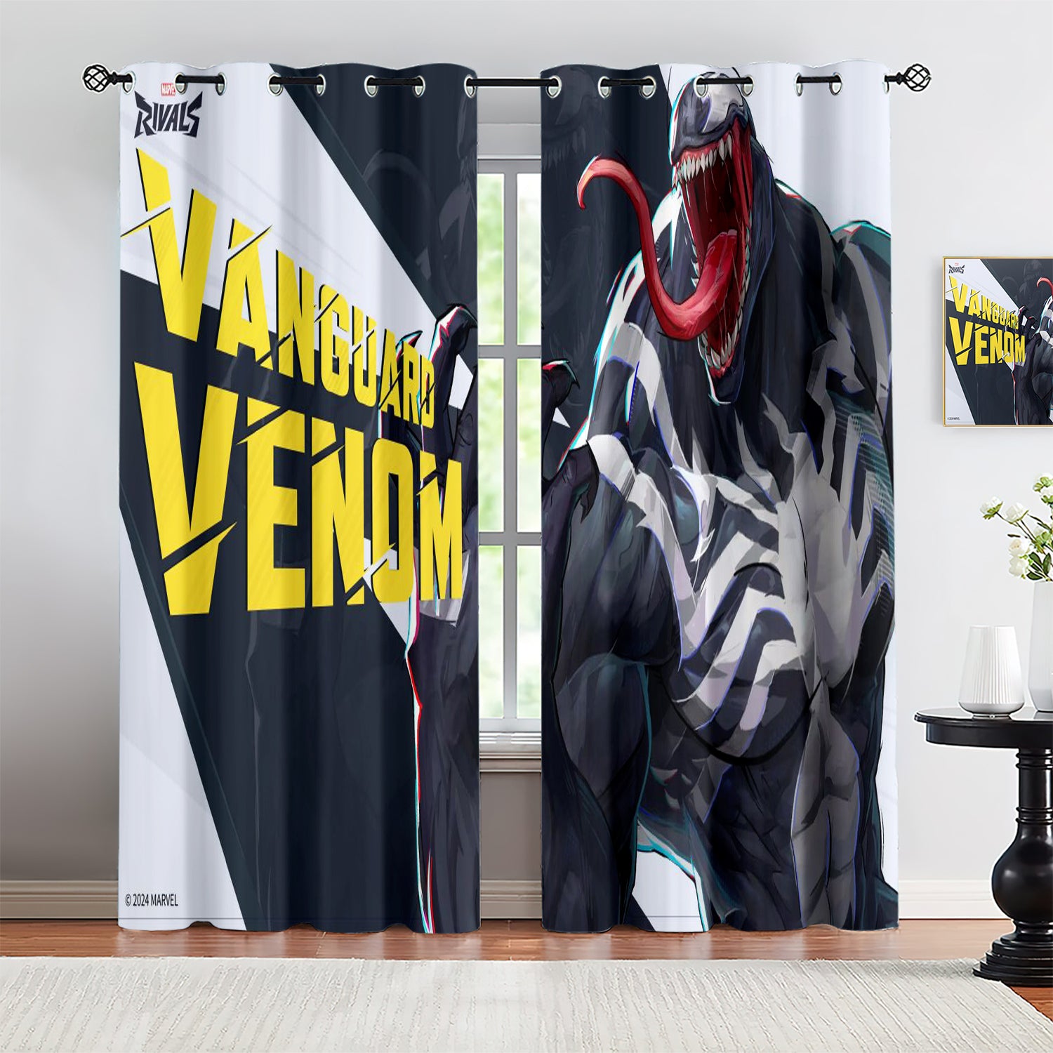 Marvel Rivals Venom Blackout Curtains Drapes For Window Treatment Set