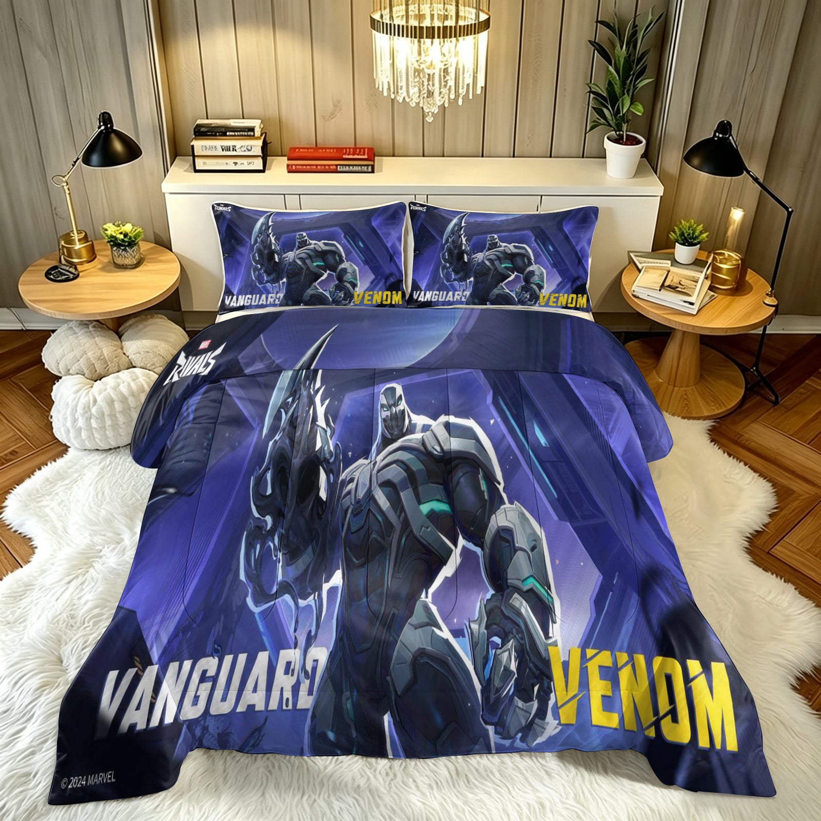 ‌Marvel Rivals Venom Comforter Pillowcase Sets Blanket All Season Reversible Quilted Duvet