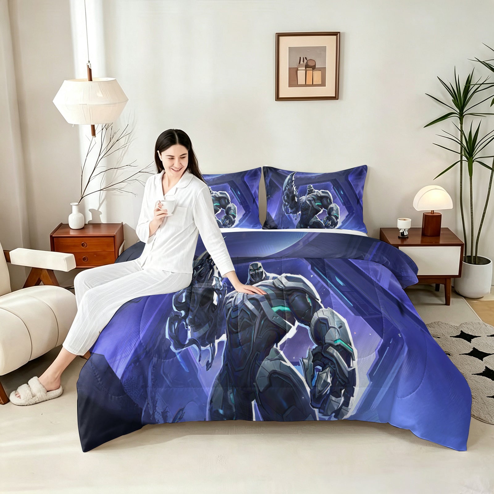 ‌Marvel Rivals Venom Comforter Pillowcase Sets Blanket All Season Reversible Quilted Duvet