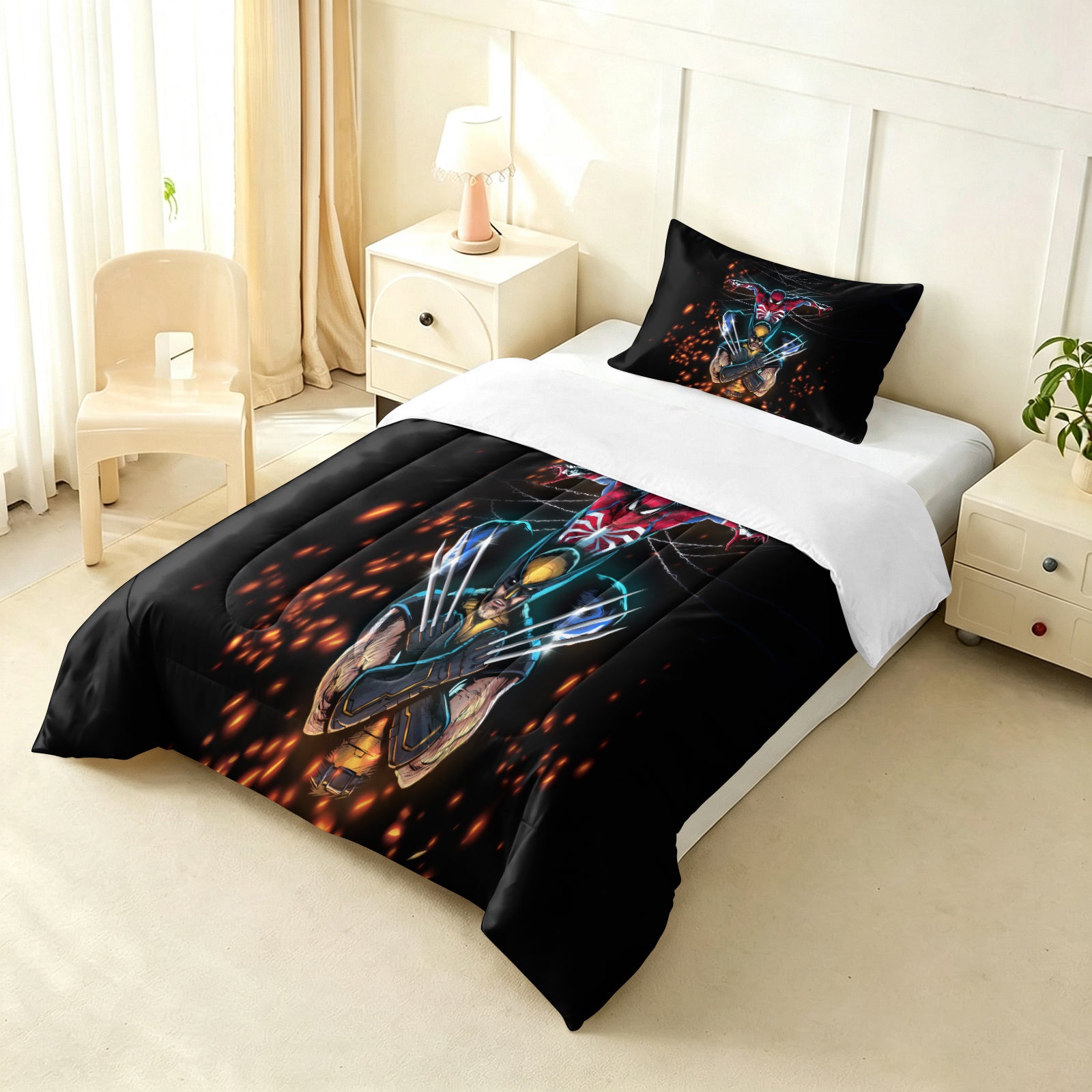 ‌Marvel Rivals Wolverine Comforter Pillowcase Sets Blanket All Season Reversible Quilted Duvet