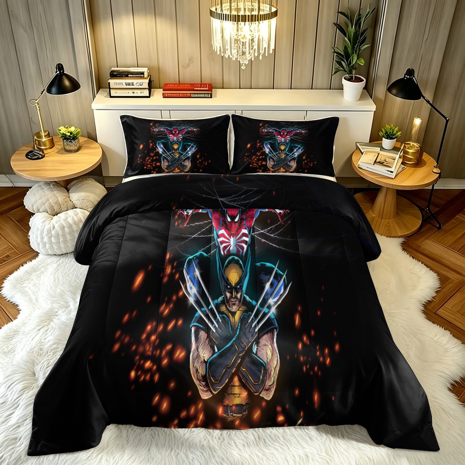 ‌Marvel Rivals Wolverine Comforter Pillowcase Sets Blanket All Season Reversible Quilted Duvet