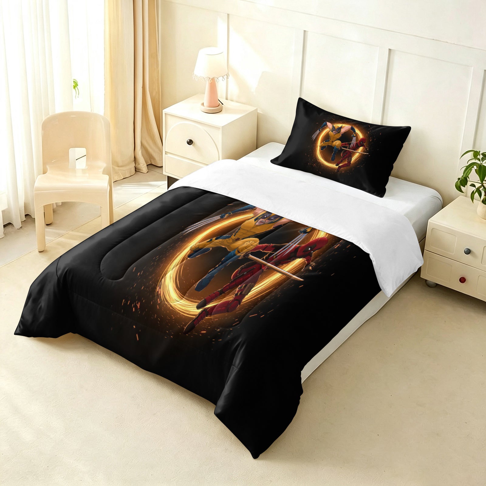 ‌Marvel Rivals Wolverine Comforter Pillowcase Sets Blanket All Season Reversible Quilted Duvet