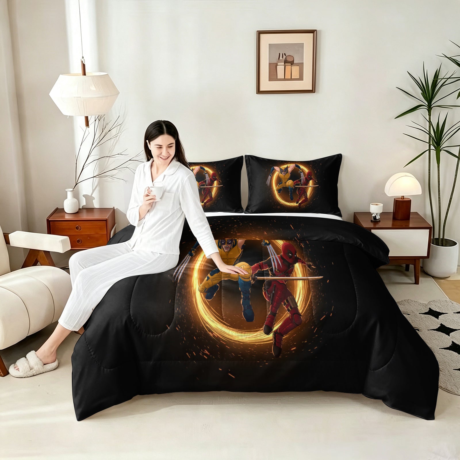 ‌Marvel Rivals Wolverine Comforter Pillowcase Sets Blanket All Season Reversible Quilted Duvet