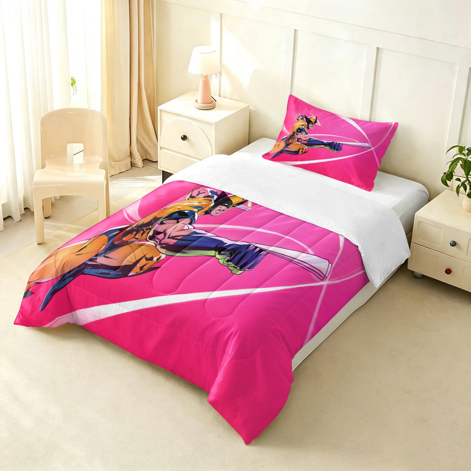 ‌Marvel Rivals Wolverine Comforter Pillowcase Sets Blanket All Season Reversible Quilted Duvet