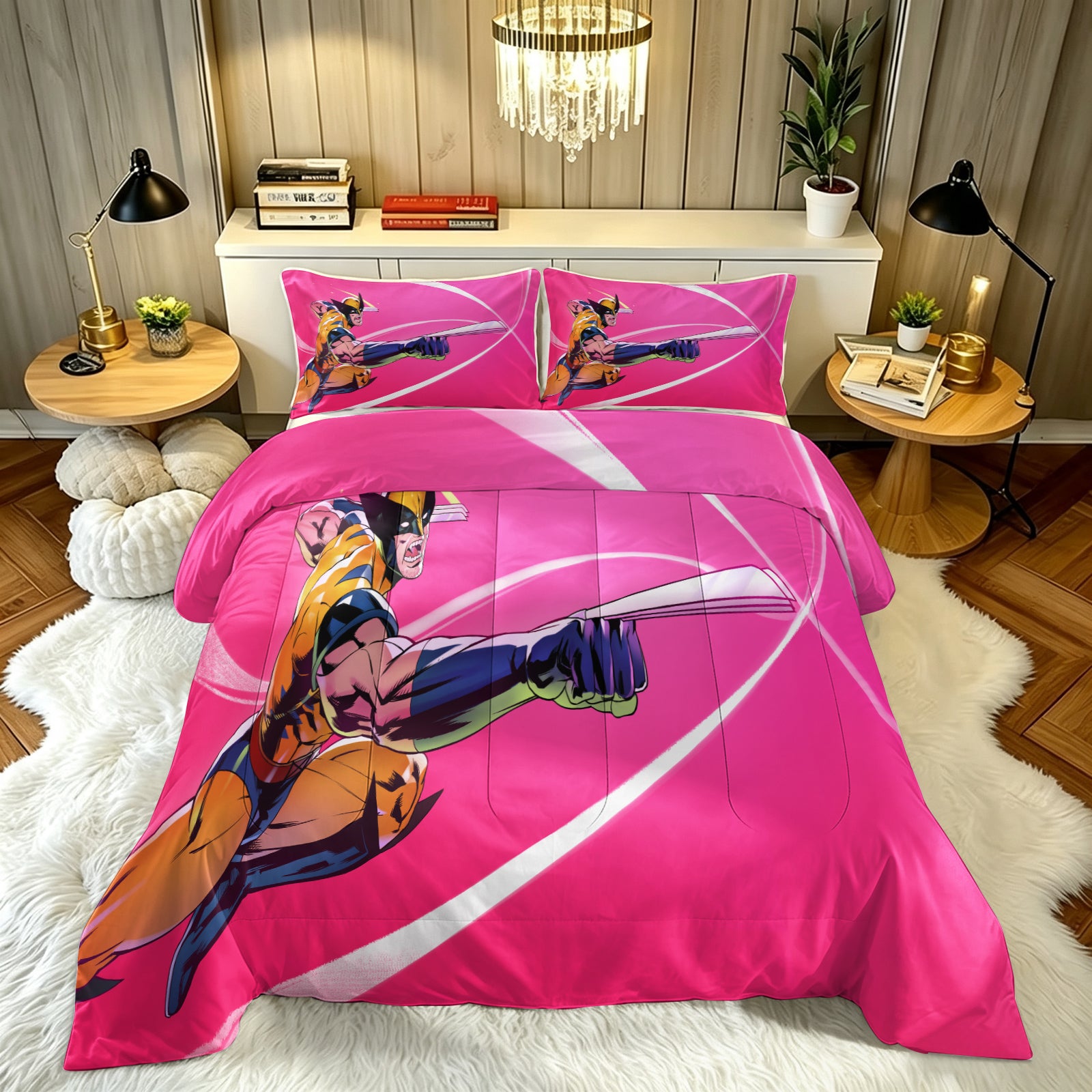 ‌Marvel Rivals Wolverine Comforter Pillowcase Sets Blanket All Season Reversible Quilted Duvet