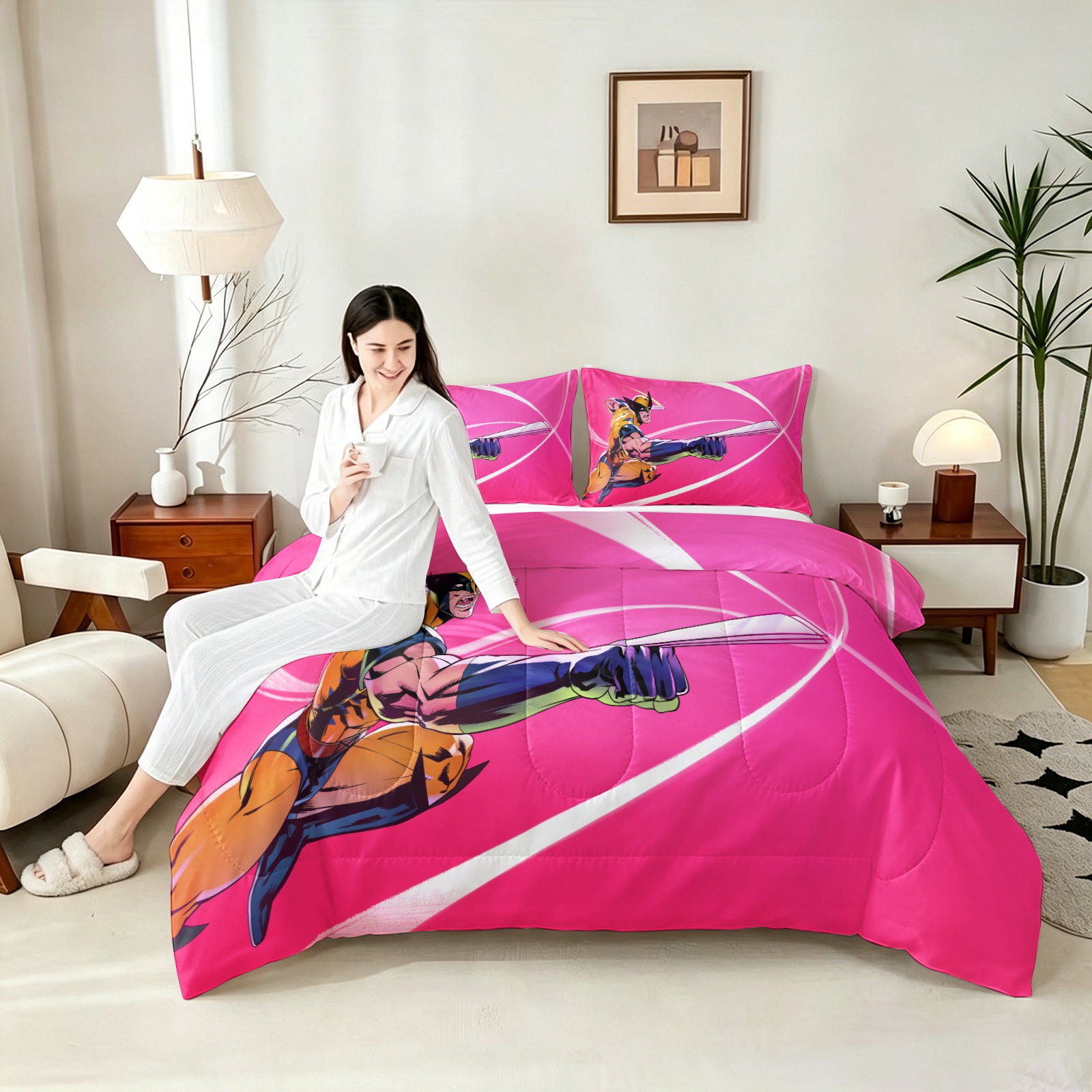 ‌Marvel Rivals Wolverine Comforter Pillowcase Sets Blanket All Season Reversible Quilted Duvet