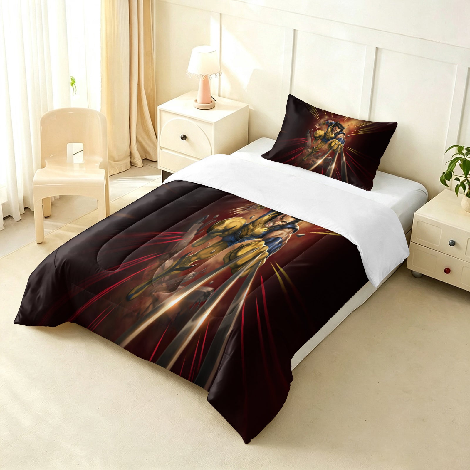 ‌Marvel Rivals Wolverine Comforter Pillowcase Sets Blanket All Season Reversible Quilted Duvet