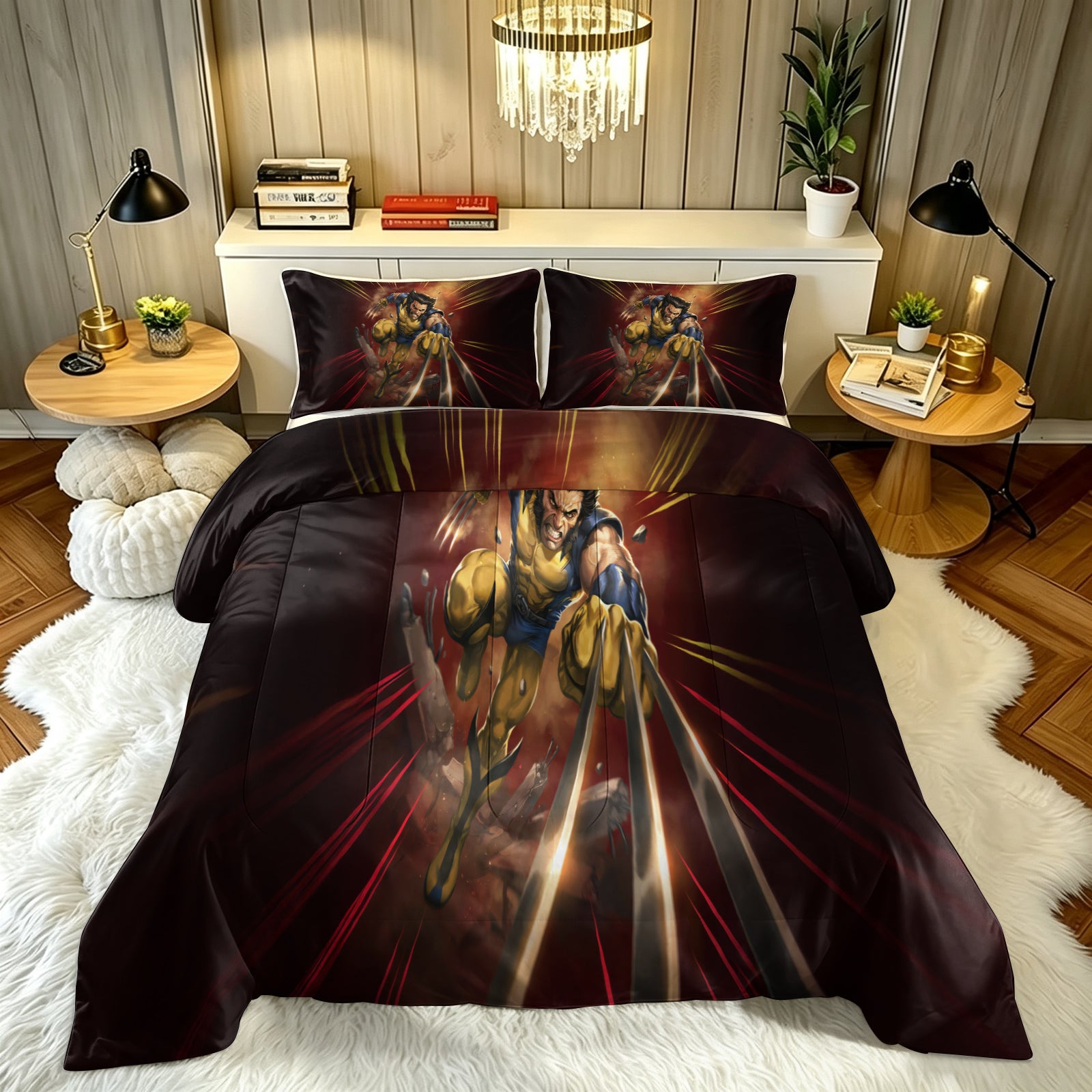 ‌Marvel Rivals Wolverine Comforter Pillowcase Sets Blanket All Season Reversible Quilted Duvet