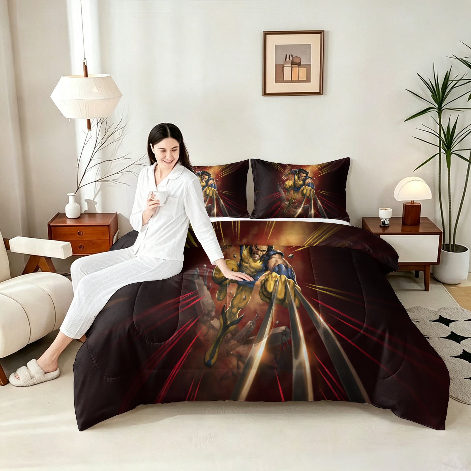 ‌Marvel Rivals Wolverine Comforter Pillowcase Sets Blanket All Season Reversible Quilted Duvet