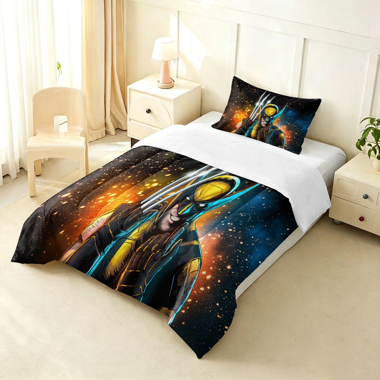 ‌Marvel Rivals Wolverine Comforter Pillowcase Sets Blanket All Season Reversible Quilted Duvet