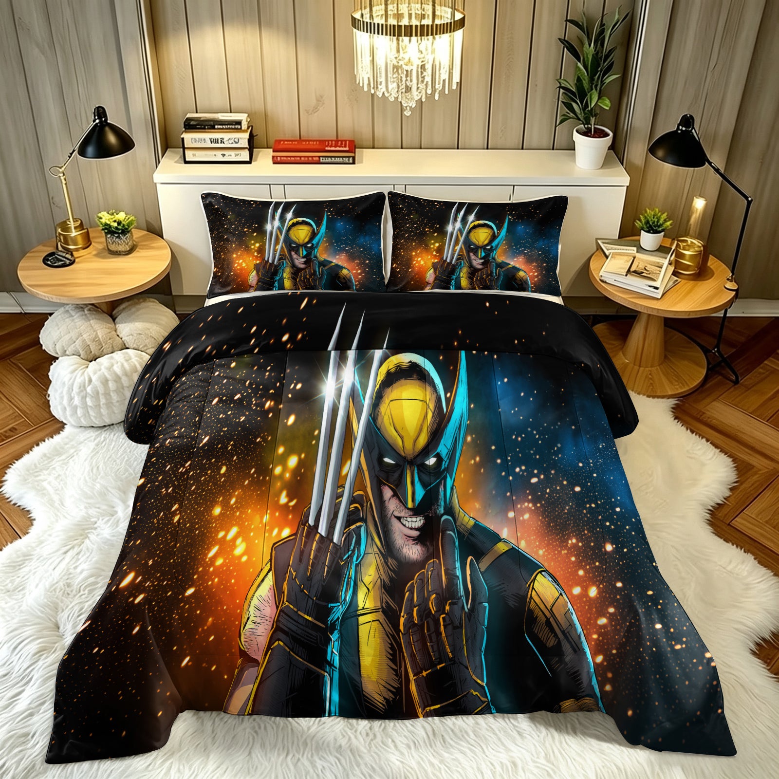 ‌Marvel Rivals Wolverine Comforter Pillowcase Sets Blanket All Season Reversible Quilted Duvet