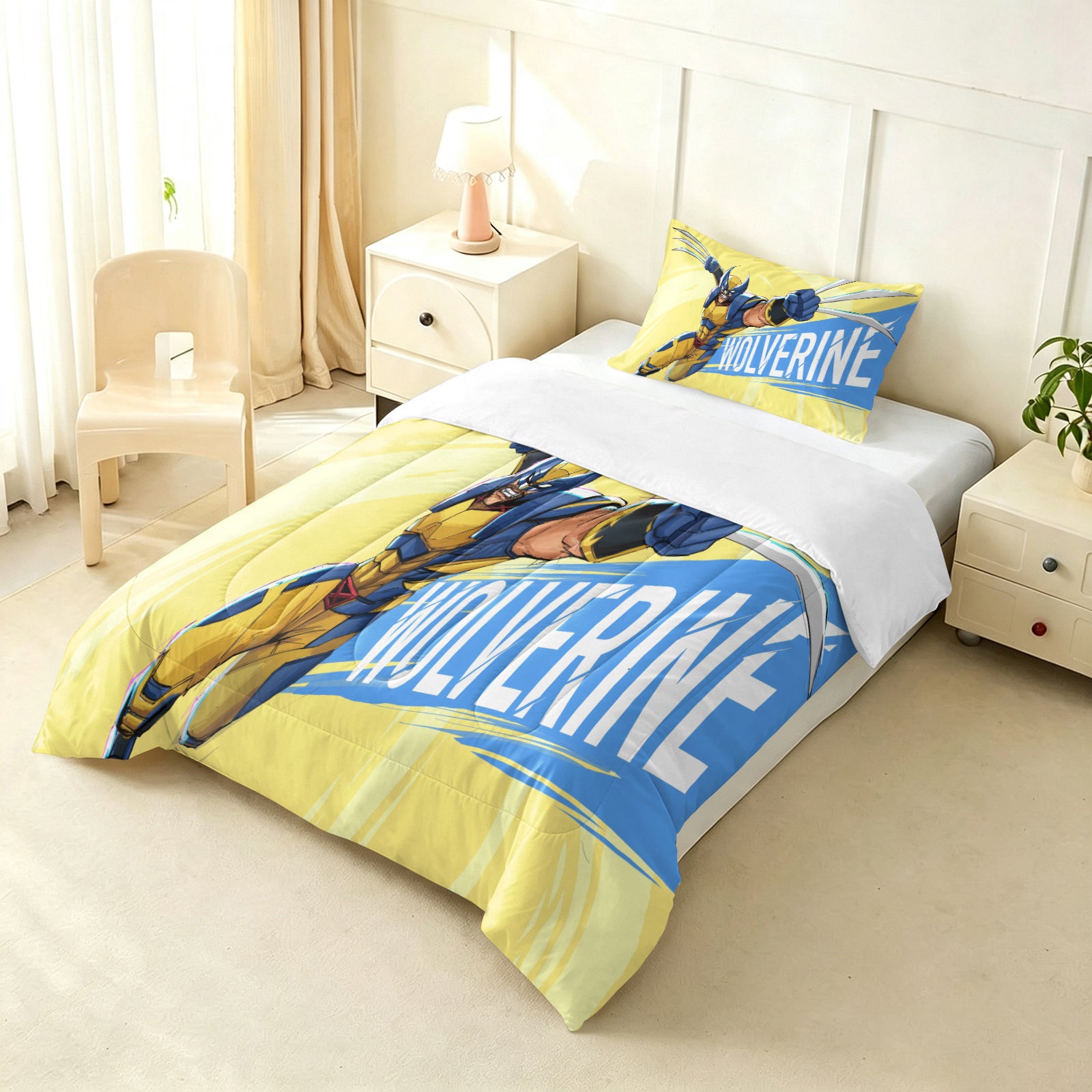‌Marvel Rivals Wolverine Comforter Pillowcase Sets Blanket All Season Reversible Quilted Duvet