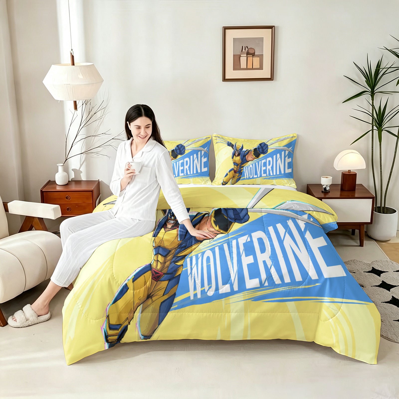 ‌Marvel Rivals Wolverine Comforter Pillowcase Sets Blanket All Season Reversible Quilted Duvet