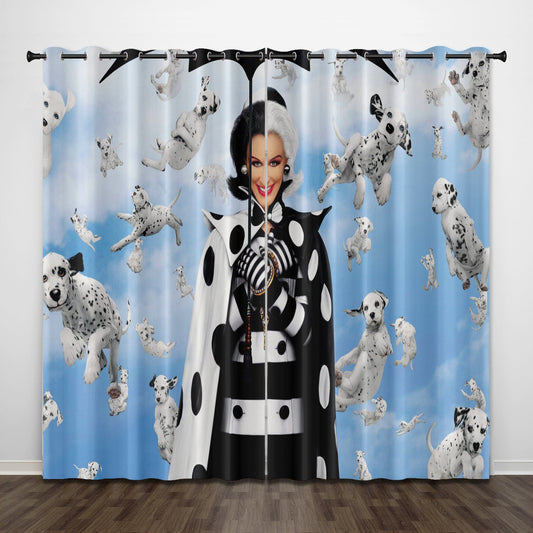 2024 NEW 101 Dalmatians Curtains Pattern Blackout Window Drapes 1500