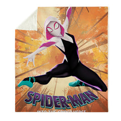 Spider-Man Into the Spider-Verse Miles Morales Gwen #10 Blanket Super Soft Cozy Sherpa Fleece Throw Blanket for Men Boys