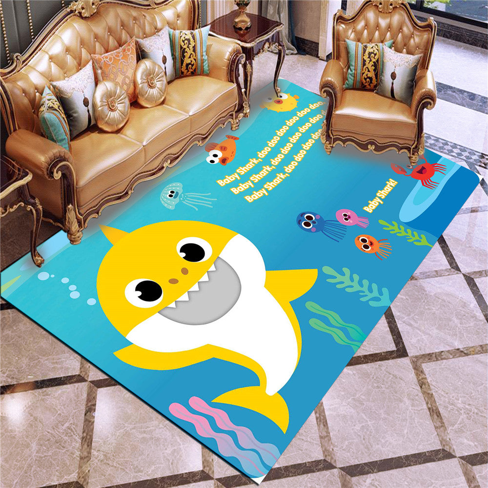 Baby Shark Carpet Living Room Bedroom Sofa Rug Door Mat Kitchen Bathroom Mats for Kids Adults