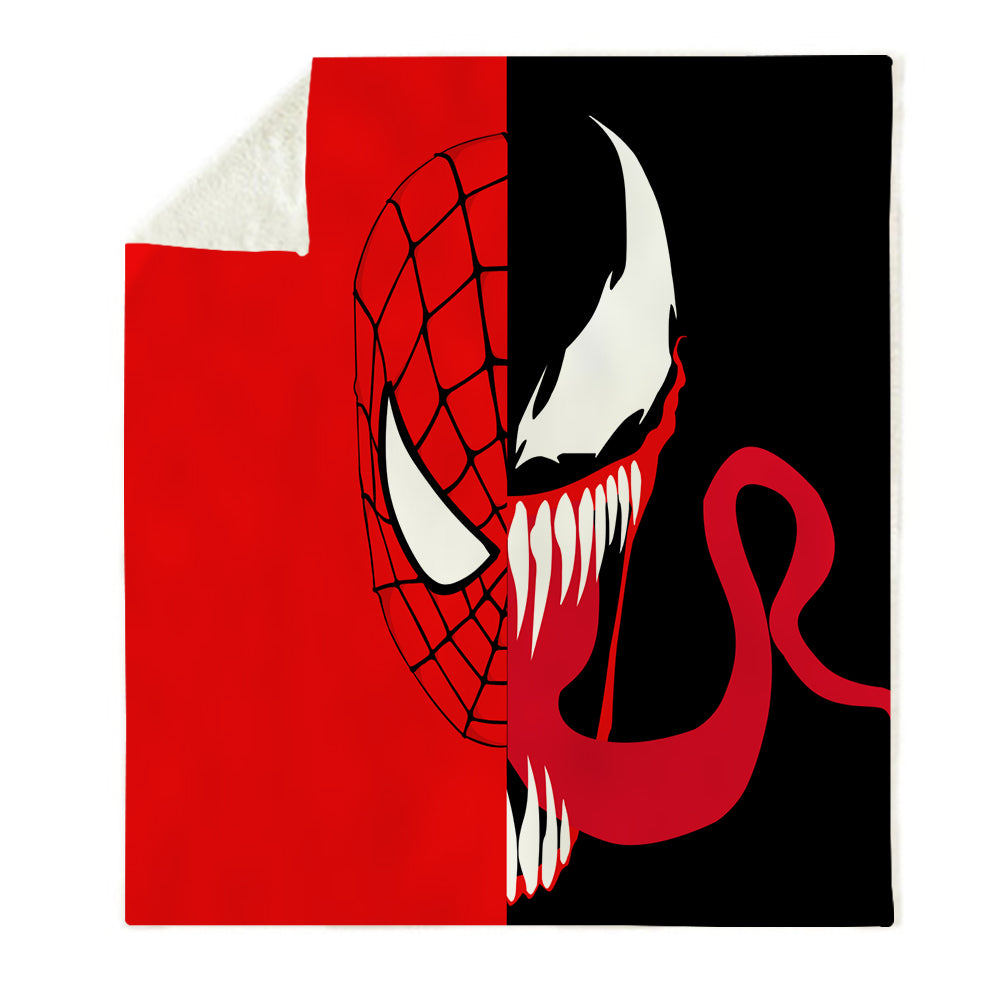 Spider-Man Into the Spider-Verse Venom #2 Blanket Super Soft Cozy Sherpa Fleece Throw Blanket for Men Boys
