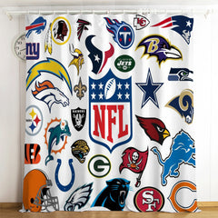 Football Logo Blackout Curtains For Window Treatment Set For Living Room Bedroom