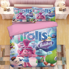 Trolls Poppy #16 Duvet Cover Quilt Cover Pillowcase Bedding Set Bed Linen Home Bedroom Decor