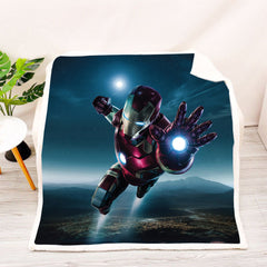 Iron Man Tony Stark #5 Blanket Super Soft Cozy Sherpa Fleece Throw Blanket for Men Boys