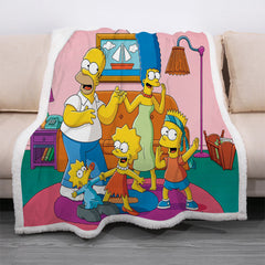 Anime The Simpsons Blanket Sherpa Fleece Throw Blanket
